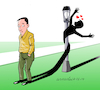 Cartoon: The shadow is falling in love. (small) by Cartoonarcadio tagged humor,park,comic,love,nature
