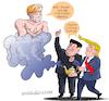 Cartoon: The three wishes. (small) by Cartoonarcadio tagged trump,kim,usa,north,korea,oeace,nobel
