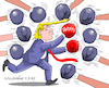 Cartoon: Trade war of Trump. (small) by Cartoonarcadio tagged trump,tariffs,economy,crisis