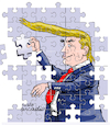 Cartoon: Trump the puzzle. (small) by Cartoonarcadio tagged trump white house usa politician
