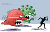 Cartoon: Two deadly pandemics (small) by Cartoonarcadio tagged pandemic,corruption,economy,health,covid,19