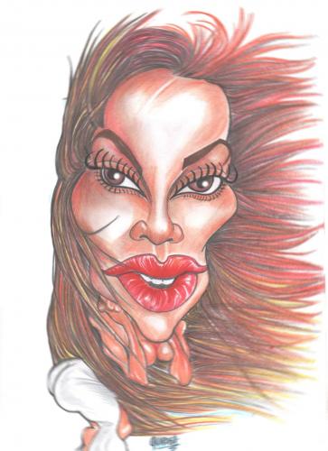 Cartoon: JENIFER LOPEZ (medium) by rube tagged boricua,cantante,latina