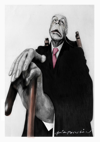 Cartoon: borges (medium) by oktaybingöl tagged borges,oktay,bingol
