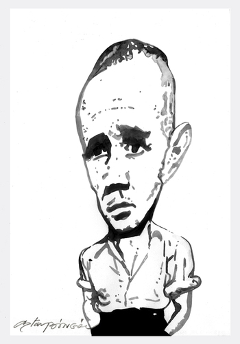 Cartoon: Jean Genet (medium) by oktaybingöl tagged jean,genet,oktay,bingol