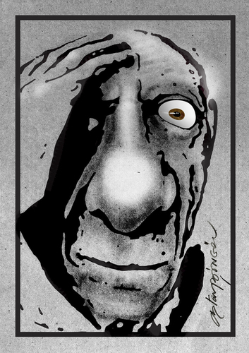 Cartoon: pablo picasso (medium) by oktaybingöl tagged pablo,picasso,oktay,bingol