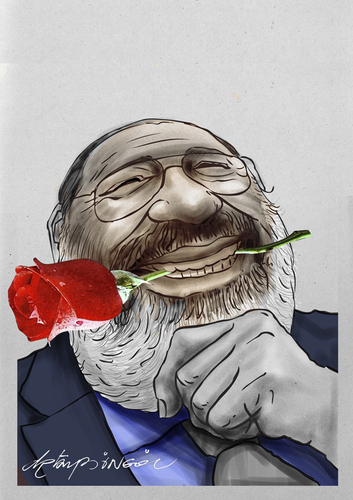 Cartoon: umberto eco (medium) by oktaybingöl tagged umberto,eco,oktay,bingol