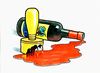 Cartoon: Corrosion (small) by Lv Guo-hong tagged wine,enjoy,power,corrosive