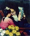 Cartoon: Grandpa (small) by Lv Guo-hong tagged grandpa,granddaughter,speak,shi,flower