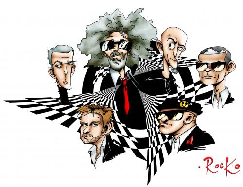 Cartoon: Los Fabulosos Cadillacs (medium) by Rocko tagged cadillacs