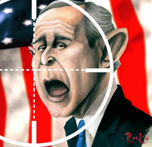 Cartoon: W. Bush (medium) by Rocko tagged george,bush,usa,president
