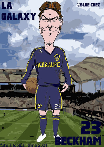 Cartoon: David Beckham - LA Galaxy (medium) by bluechez tagged david,beckham,la,galaxy,mls,soccer,football,usa