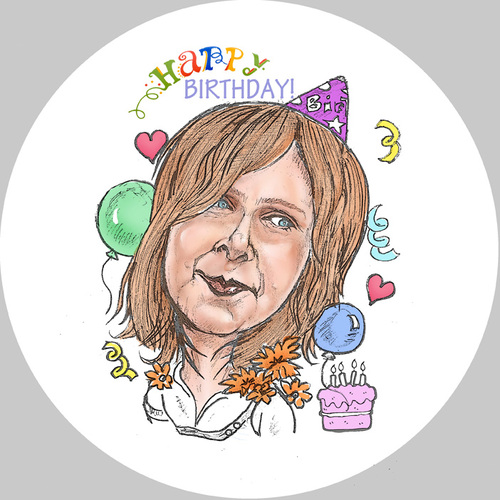 Cartoon: Birthday caricature (medium) by Harbord tagged birthday,caricature