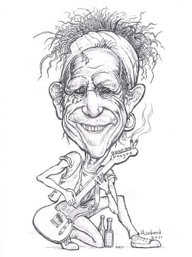 Cartoon: Keith Richards (medium) by Harbord tagged keith,richards,rolling,stones,caricature