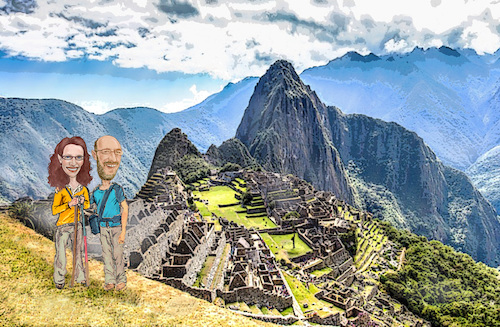 Cartoon: Shannon and Brian at Machu Pichu (medium) by Harbord tagged machu,pichu,caricature