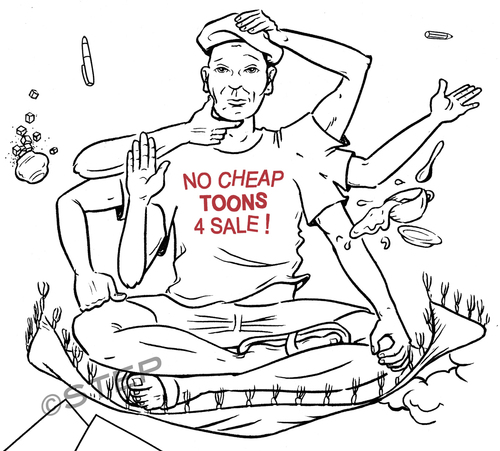 Cartoon: No cheap toons for sale (medium) by step tagged ramschbilder,ramsch,ausverkauf,schlussverkauf,cheaptoons,cheap