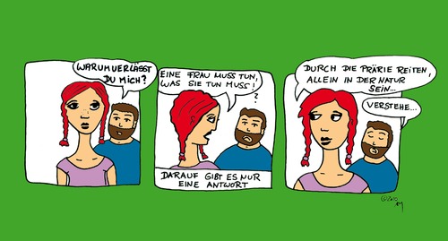 Cartoon: Cowgirl (medium) by Any tagged frauen,beziehung,männer