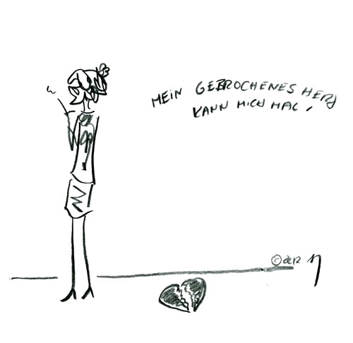 Cartoon: Gebrochenes Herz (medium) by Any tagged liebeskummer
