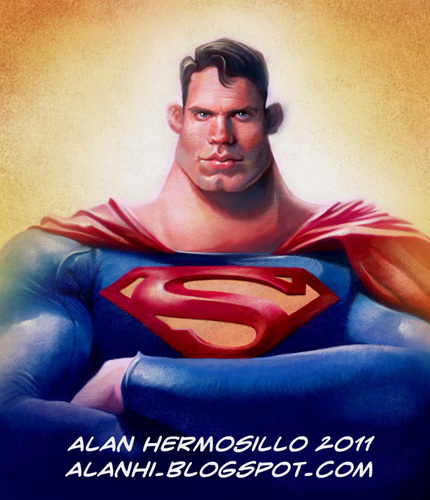 Cartoon: Henry Cavill as Superman (medium) by Alan HI tagged superman