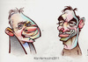 Cartoon: Anthony Hopkins and Javier Barde (small) by Alan HI tagged hopkins,hannibal,bardem
