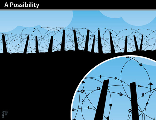 Cartoon: A POSSIBILITY (medium) by PETRE tagged web,social,nets,interten