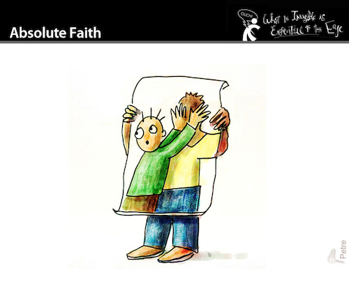 Cartoon: Absolute Faith (medium) by PETRE tagged faith,blindness,social,ideology,religion,reality