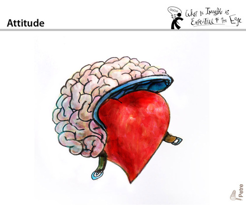 Cartoon: Attitude (medium) by PETRE tagged heart,brain