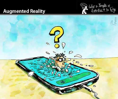 Cartoon: Augmented Reality (medium) by PETRE tagged smartphones,reality,escape,virtuality