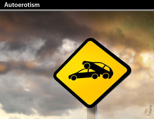 Cartoon: Autoerotism (medium) by PETRE tagged traffic,cars,signals,erotism