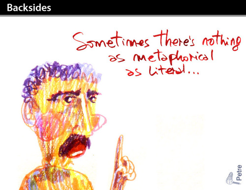 Cartoon: BACKSIDES (medium) by PETRE tagged true,literal,metaphor