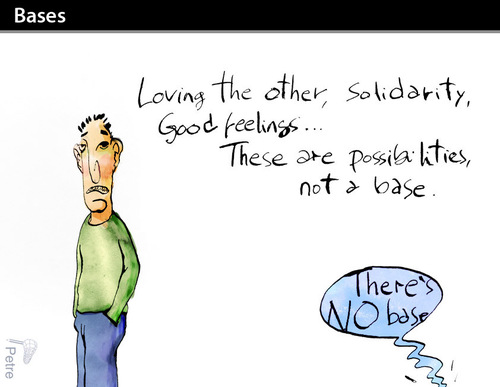 Cartoon: Bases (medium) by PETRE tagged solidarity,mankind,human,beahaviour