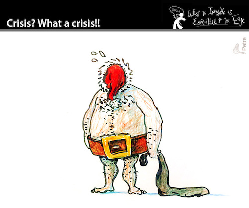Cartoon: Crisis? What a Crisis!! (medium) by PETRE tagged weihnachten,christmas,santaclaus,crisis
