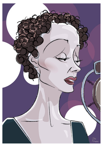 Cartoon: Edith Piaf (medium) by PETRE tagged piaf,singer,france