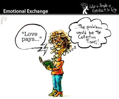 Cartoon: Emotional Exchange (medium) by PETRE tagged love,couples,life