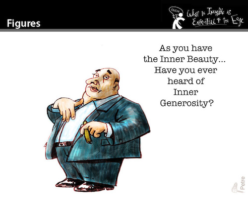 Cartoon: Figures (medium) by PETRE tagged miserlines,avarice,richness,richmen