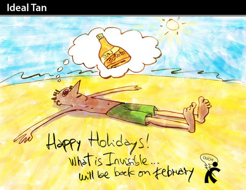 Cartoon: Ideal Tan (medium) by PETRE tagged sun,beach,vacations