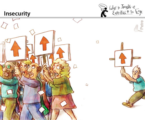 Cartoon: Insecurity (medium) by PETRE tagged manifestation,protest,demonstrator