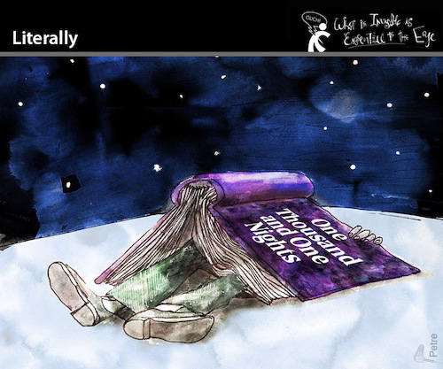 Cartoon: Literally (medium) by PETRE tagged bücher,books,literally