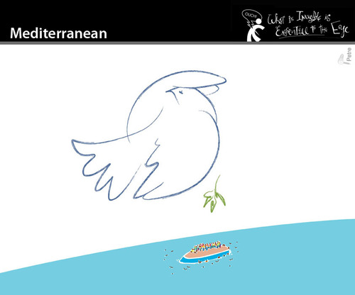 Cartoon: Mediterranean (medium) by PETRE tagged immigration,dove,peace