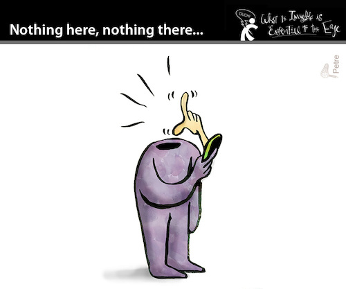 Cartoon: NOTHING HERE - NOTHING THERE (medium) by PETRE tagged handy,smartphone,head,kopf,nothing