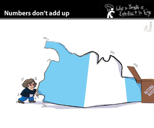 Cartoon: NUMBERS DO NOT ADD UP (medium) by PETRE tagged milei,argentina,economics,crisis