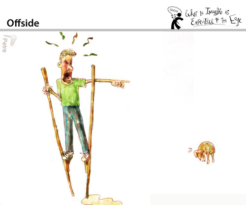 Cartoon: Offside (medium) by PETRE tagged dogs