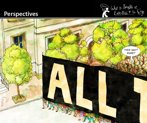 Cartoon: Perspectives (medium) by PETRE tagged crowd,people,manifestation,politics