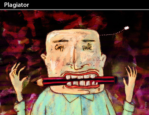 Cartoon: Plagiator (medium) by PETRE tagged plagiarism,arts,creative