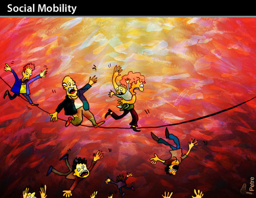 Cartoon: Social Mobility (medium) by PETRE tagged economy,social,politics