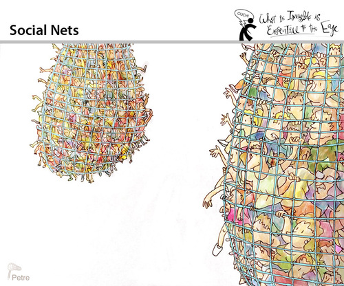 Cartoon: Social Nets (medium) by PETRE tagged internet,facebook,blogs