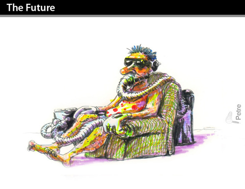 Cartoon: The Future (medium) by PETRE tagged technology