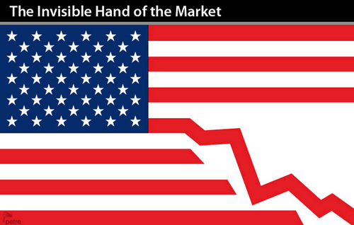 Cartoon: The Invisible Hand of Market (medium) by PETRE tagged market,free,capitalism,crisis,financial