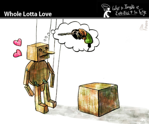 Cartoon: Whole Lotta Love (medium) by PETRE tagged love,wood,wish,lust