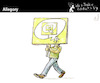 Cartoon: Allegory (small) by PETRE tagged banner manifestation expression speech