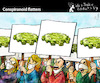 Cartoon: Conspiranoid Flatters (small) by PETRE tagged earthflatters covid19 coronavirus pandemic conspiranoids